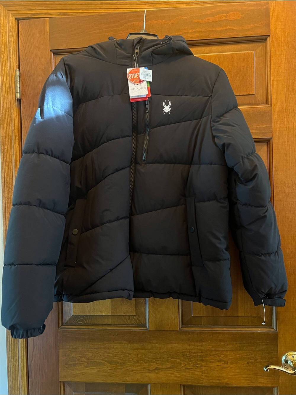 Spyder Black Men's Hooded Puffer Jacket